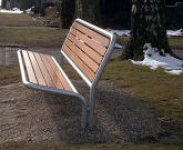banc piazza en bois pieds acier